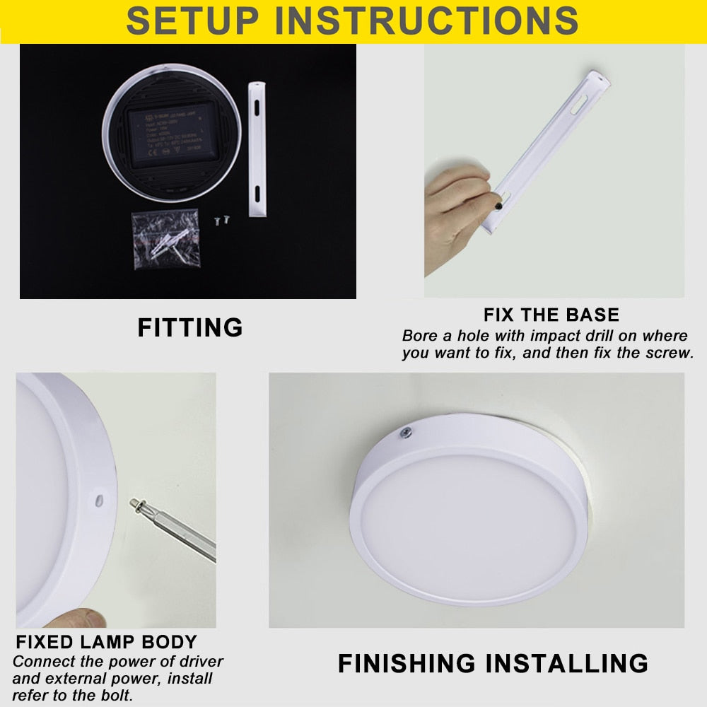 T-SUNRISE Ultra-thin LED Panel Downlight Panel Light Round Square LED Ceiling Recessed Surface Mounted LED lamp 8W/16W/24W/32W