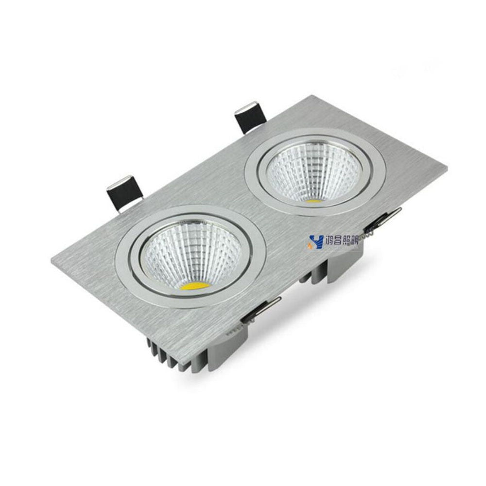 Square Bright Recessed Double LED Dimmable Square Downlight COB 14W 20W LED Spot light decoration Ceiling Lamp AC 110V 220V