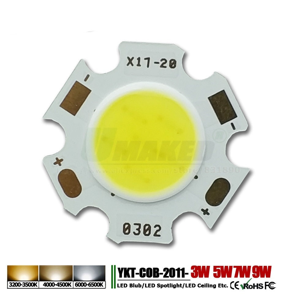 High Power LED Chip 3W 5W 7W10W 15W 20W 24W 30W 50W integrated SMD COB Beads Warm/Natural White Lamp Diode for led bulb spotlight