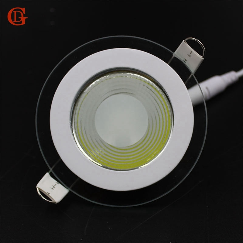 LED Downlight COB Dimmable 7W 10W 12W 15W 20W 30W LED COB Panel Light AC85-265V Recessed COB Downlight Glass Cover Down Light