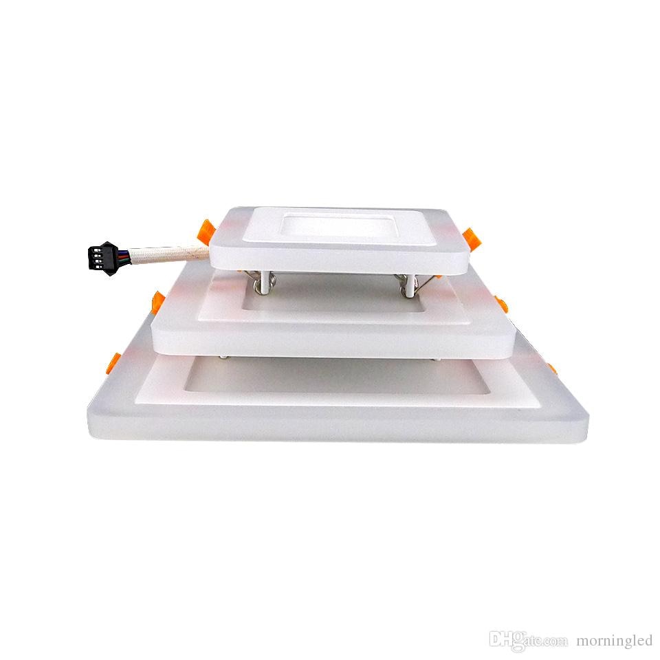 New LED Panel Downlight 6W 9W 16W 3 Model LED Lamp Panel Light Double Color LED Ceiling Recessed Lights Indoor Lighting Bulb