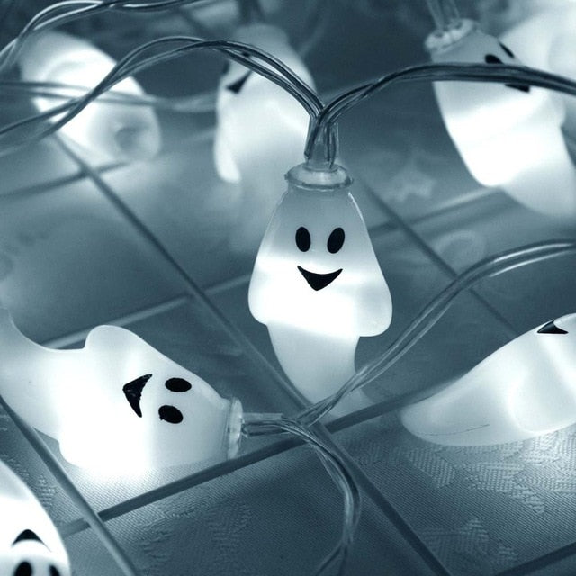 Cute Halloween Led String Light Ghost Skull Decorative Lights Fairy LED Garland Outdoor Indoor Decoration Battery Powered JQ