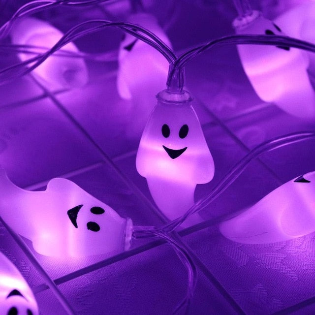 Cute Halloween Led String Light Ghost Skull Decorative Lights Fairy LED Garland Outdoor Indoor Decoration Battery Powered JQ