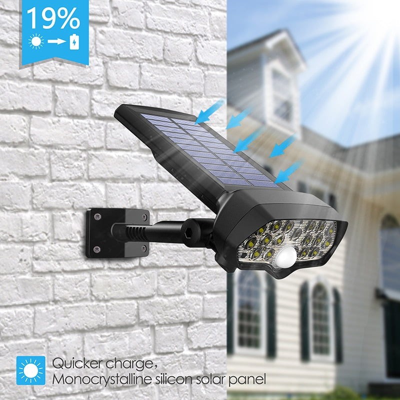 LED Solar Light PIR Motion Sensor Solar Lamp Waterproof Solar Powered Spotlights Wall Lamp For Outdoor Garden Decoration