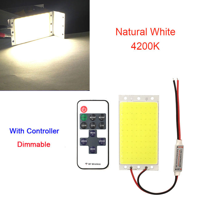 12V 15W COB LED Panel Light with Dimmer Controller 1500LM Warm Nature Cold White DC12V Dimmable LED Bulb for DIY Work Decors Lamp