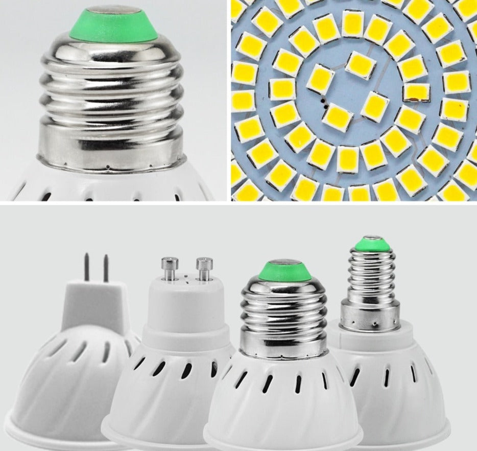 Led Spotlight Bulb E27 E14 GU10 MR16 Led Lamp 110V 220V 48 60 80 LEDs 2835 SMD Energy Saving Bombillas Lampada for Home Lighting