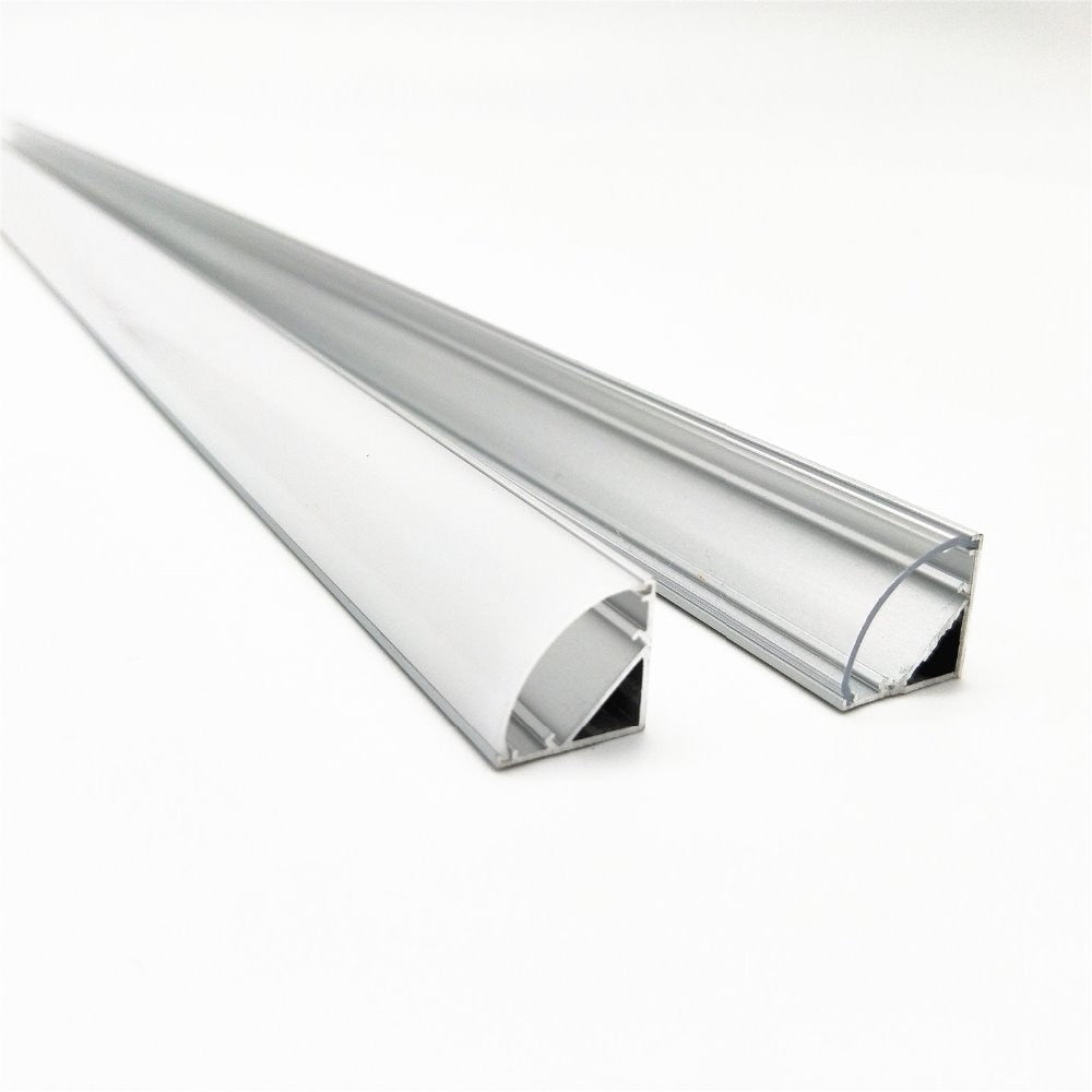 50cm led bar light housing V shape Triangle aluminum profile mikly/clear cover connector Clip channel for 10mm PCB strip