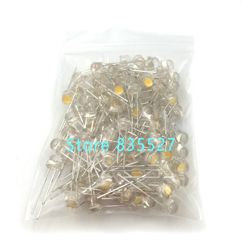 Lot LED 5MM F5 warm white / white 0.25W Super Big Chip Bright Strawhat Light Emitting Diode Chandelier Crystal Lamp DIP