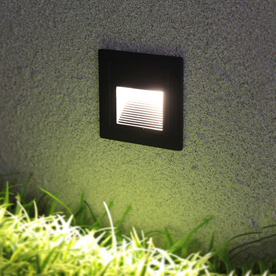 Outdoor Led Step Light IP65 Aluminum Embedded Staircase Corner Lamp Waterproof Recessed Wall Stair Lamp Footlight