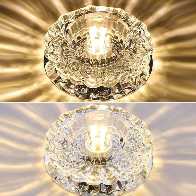Downlight SMD 3W 5W LED Downlights Crystal lamp Ceiling Spot Light With LED Driver AC110V 220V indoor Decoration