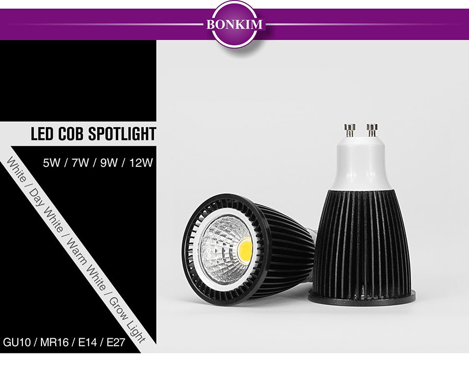 LED Spotlight Bulb GU10 MR16 E27 E14 Day Cold Warm White Grow Light 220V 240V LED COB Chip For Downlight Table Lamp Lampara