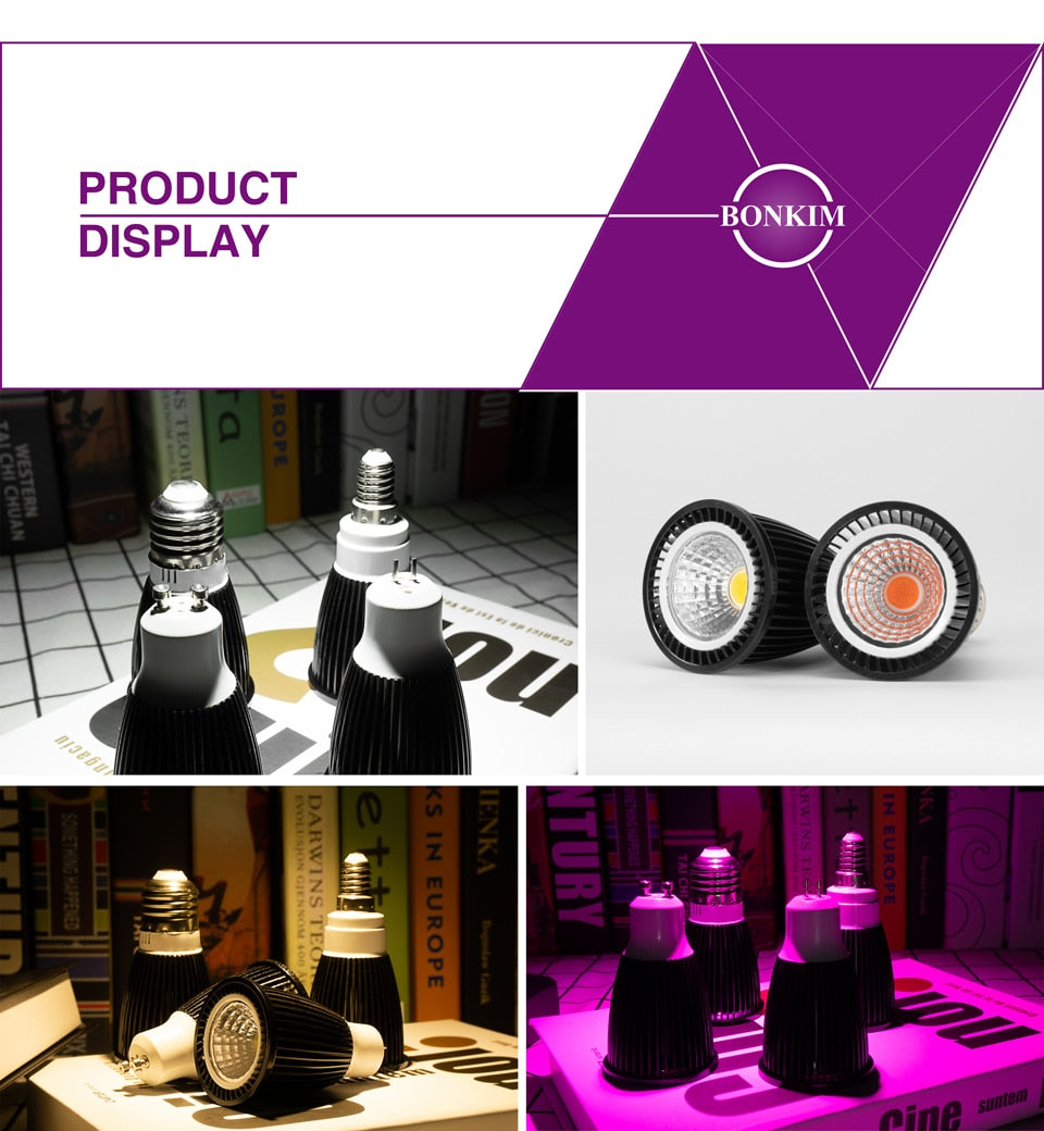 LED Spotlight Bulb GU10 MR16 E27 E14 Day Cold Warm White Grow Light 220V 240V LED COB Chip For Downlight Table Lamp Lampara