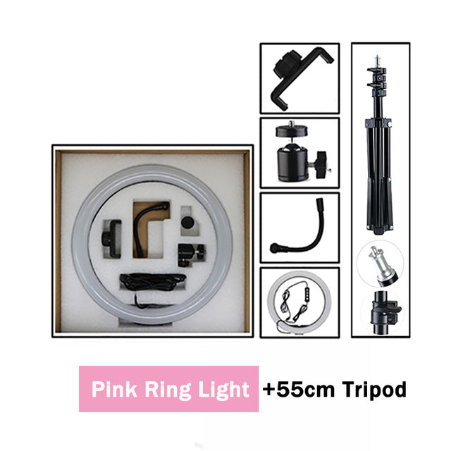 12" Dimmable LED Selfie Ring Light Photo Studio Light Photography Live Video Makeup for mobile phone with Tripod Phone Holder