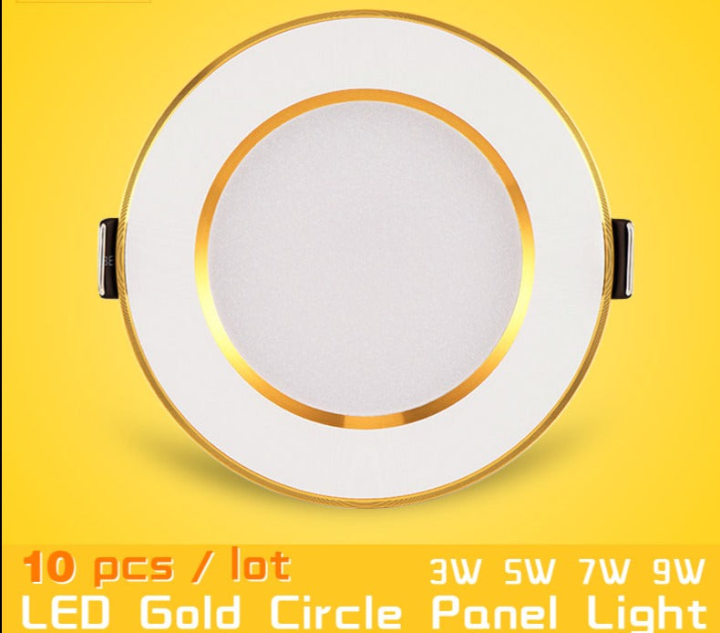 LED Downlight 10pcs/pack led downlight 3w 5w 7w 9w 12w 15w 18w ceiling recessed gold downlights high quality round panel light