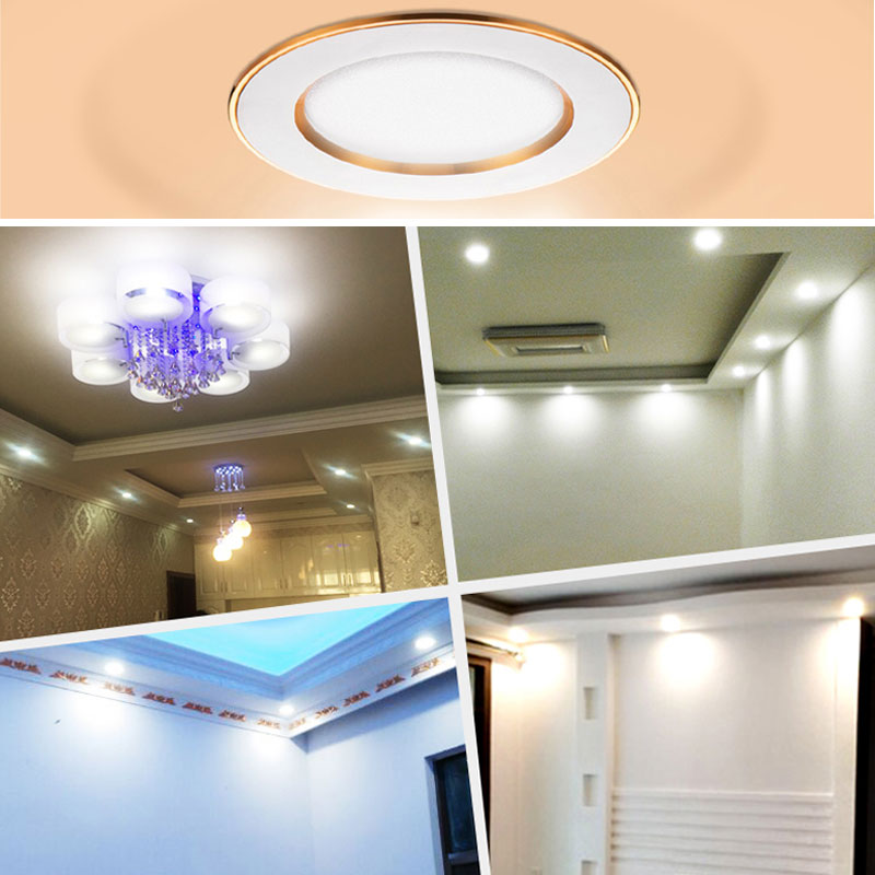 LED Downlight 10pcs/pack led downlight 3w 5w 7w 9w 12w 15w 18w ceiling recessed gold downlights high quality round panel light