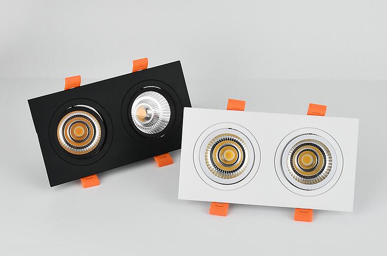 double square 1pcs Dimmable Led downlight light COB Ceiling Spot Light 20w 30W LED ceiling recessed Lights Indoor Lighting