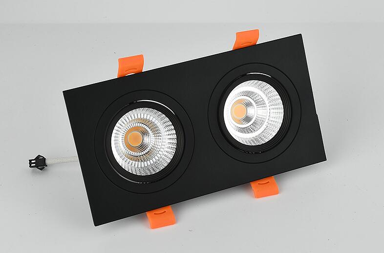 double square 1pcs Dimmable Led downlight light COB Ceiling Spot Light 20w 30W LED ceiling recessed Lights Indoor Lighting