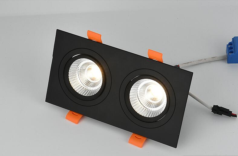 double square 1pcs Dimmable Led downlight light COB Ceiling Spot Light 20w 30W LED ceiling recessed Lights Indoor Lighting