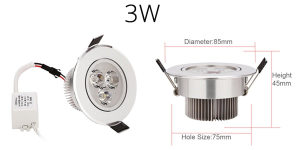 Special Silver Downlight Dimmable LED Mini 1W 3W 4W 5W 7W Warm Nature Pure White Recessed Lamp Spot light Indoor Lighting