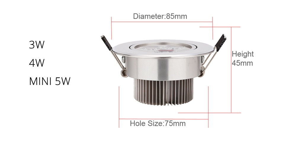 Special Silver Downlight Dimmable LED Mini 1W 3W 4W 5W 7W Warm Nature Pure White Recessed Lamp Spot light Indoor Lighting