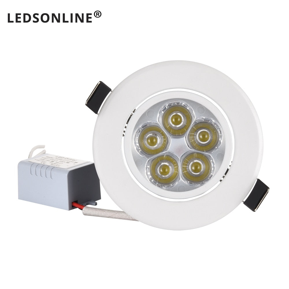 Residential LED Downlight Dimmable 1W 3W 4W 5W 7W Warm Nature Pure White 110V 220V Recessed LED Lamp Spot Light Indoor Lighting