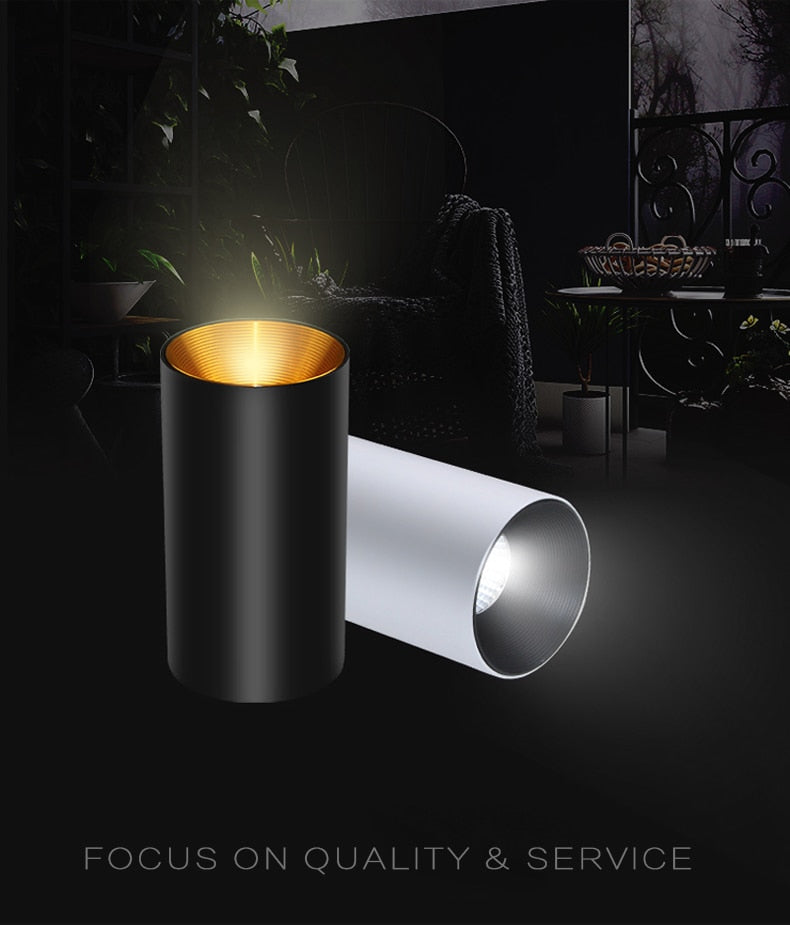 LED Downlights Surface Mounted Tube Ceiling Lamp 7W 12W COB Spotlight Downlighters 110V 220V Light Fixtures