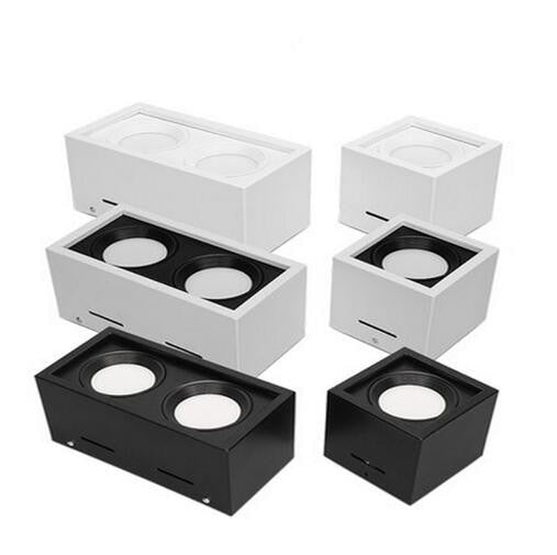 Square COB LED dimmable Downlights 10W 15W 20W 30W Surface Mounted LED Ceiling Lamps Spot Light LED Downlights AC85V-265V