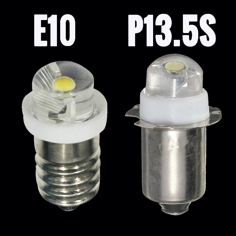 3V 6V P13.5S E10 LED Bulb For Focus Flashlight Replacement Bulb 0.5W led Torch Work Light Lamp 60-100Lumen  White DC 3V  6V