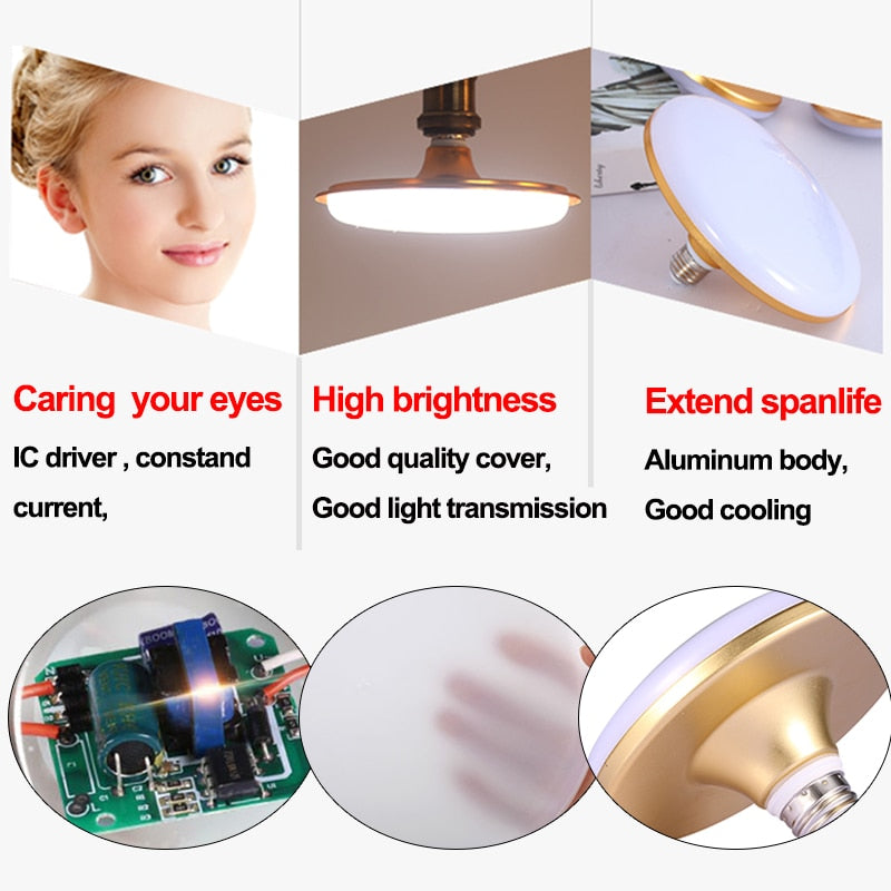 Energy Saving E27 Led Bulb Light SMD5730 2835 15W 20W 30W 40W 50W 60W Lampada Ampoule Bombilla Super Bright UFO Lamp for Home