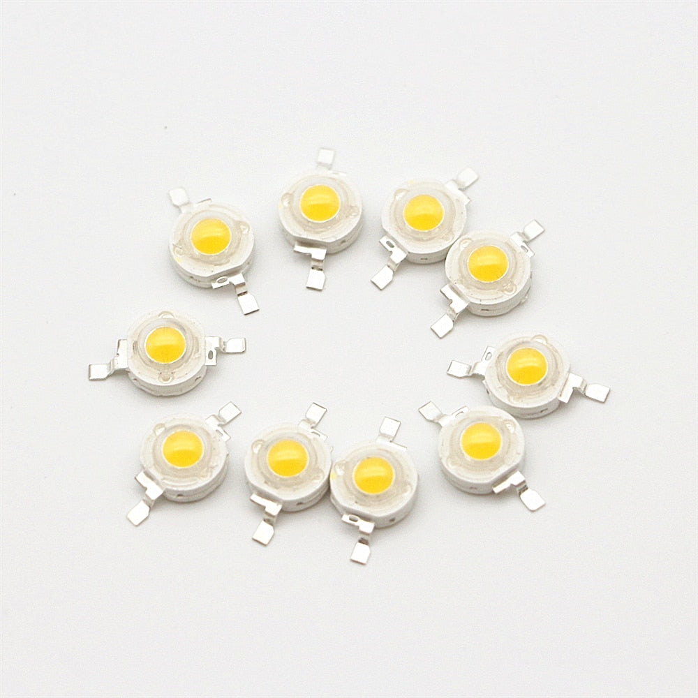 Full Wattage 10Pcs/Lot Real 1W 3W High Power LED Lamp Bulb Diode SMD 100-220LM LED Light Chip For Lawn Ceiling Spot light Downlight