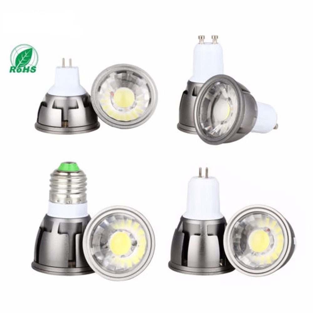 Ultra Bright LED COB Spotlight 6W 9W 12W E26 E27 MR16 GU10 GU5.3 Light Bulb 12V AC 220V 110V Spot light Lamp Warm Cool White