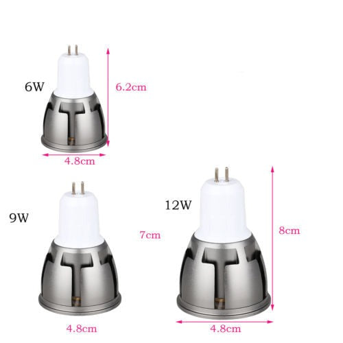 Ultra Bright LED COB Spotlight 6W 9W 12W E26 E27 MR16 GU10 GU5.3 Light Bulb 12V AC 220V 110V Spot light Lamp Warm Cool White