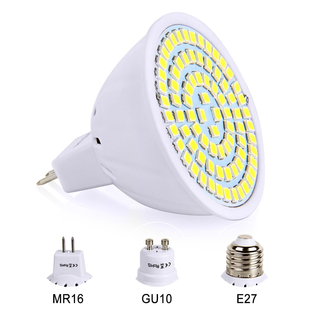 LED Bulb 220V 240V MR16 GU10 LED Lamp LED Spotlight Bulb Lampada 48 60 80 LEDs SMD 2835 For Indoor Home Spot Light