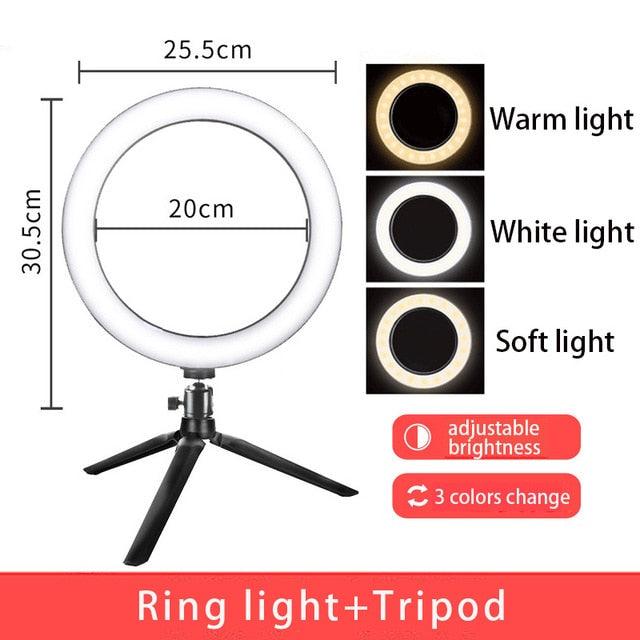 10'' 26CM Photography LED Selfie Ring Light three-speed cold and warm stepless Lighting Dimmable with USB Plug Lamp - LED Lights For Sale : Affordable LED Solutions : Wholesale Prices