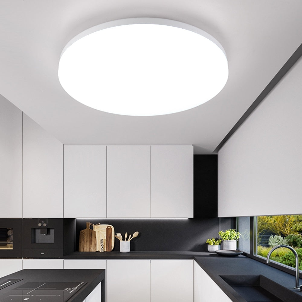 Nordic Modern Designer Round White LED Ceiling Light Fixtures Lamp for Living Room Loft Decor Kitchen Dining Room Bedroom