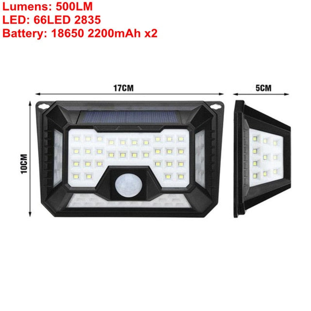 136LED 1300LM Sensor Solar Garden Light Waterproof PIR Motion Outdoor LED Solar Lamp 3 Modes Security Pool Door Solar Lighting