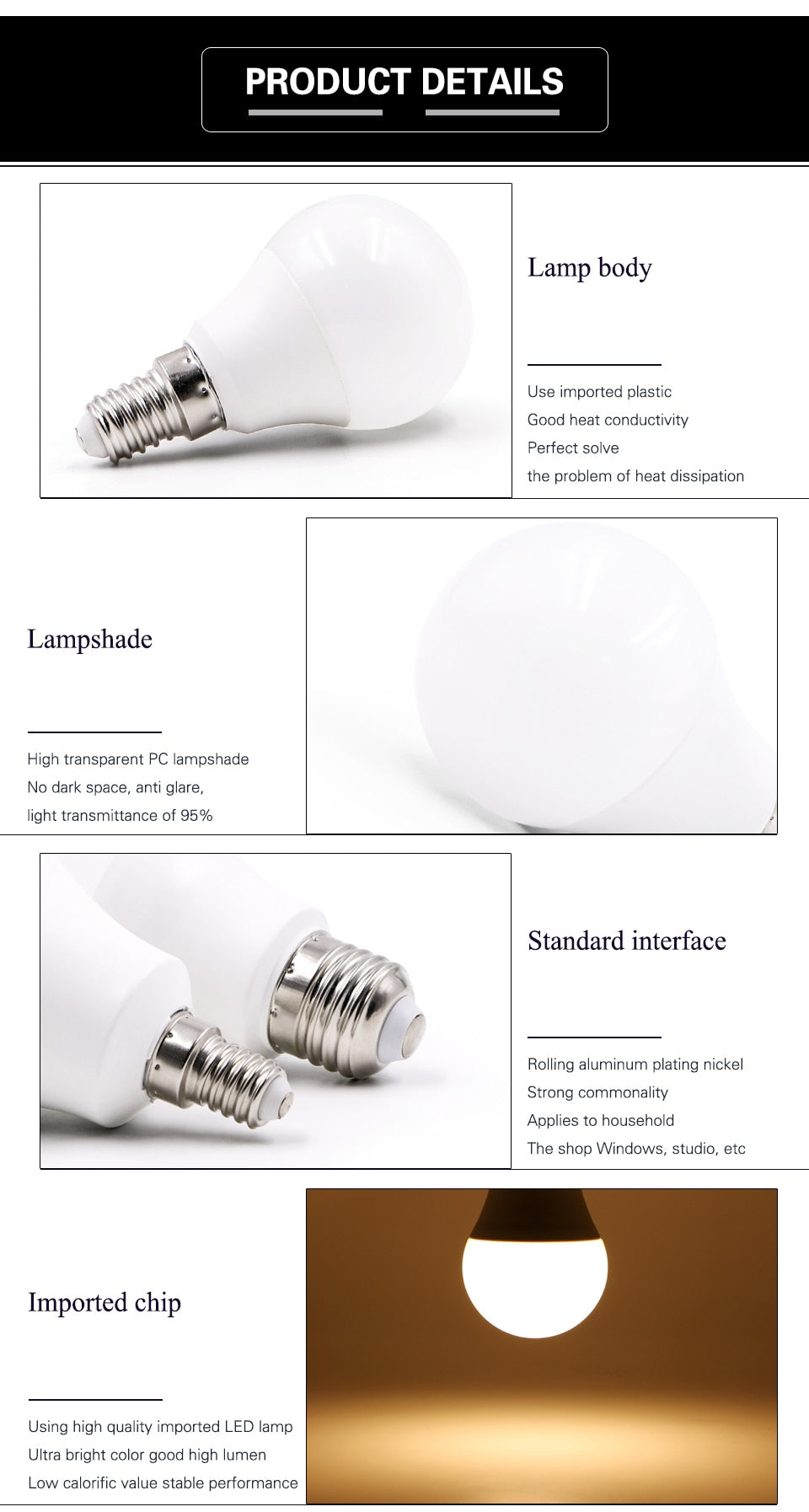 LED E14 LED lamp E27 LED bulb AC 220V 230V 240V 20W 18W 15W 12W 9W 6W 3W Lampada's LED Spotlight Table lamp Lamps light