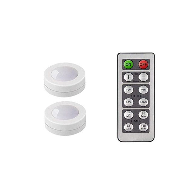 Touch Sensor LED Under Cabinets Lights Dimmable LED Puck Light For Kitchen Wardrobe Stair Closet Night Lamp Battery Powered