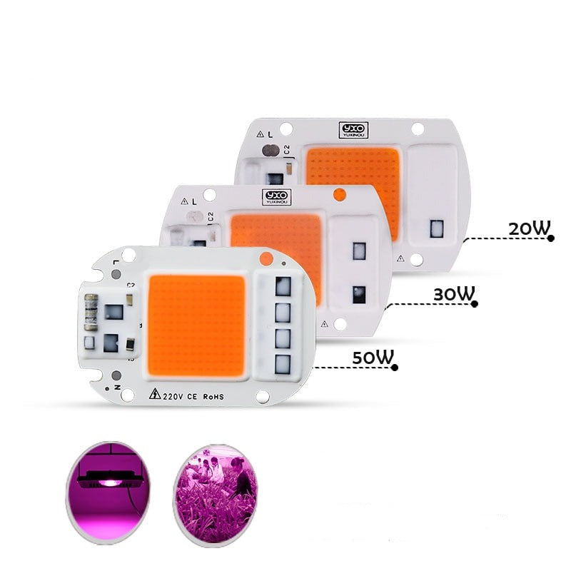 LED COB Chip For Grow Plant Light Full Spectrum Input 220V AC 20W 30W 50W For Indoor Plant Seedling Grow and Flower