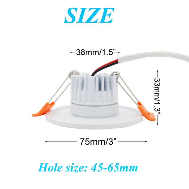 Dimmable LED Downlight 3W 5W Round COB Recessed Lamp 220V 230V 110V Led Bulb Bedroom Kitchen Indoor LED Spot Lighting