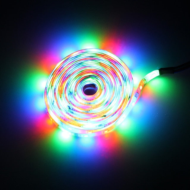 Waterproof RGB led strip neon light warm white blue red green LED ribbon Flexible light strip tape adapter 12v
