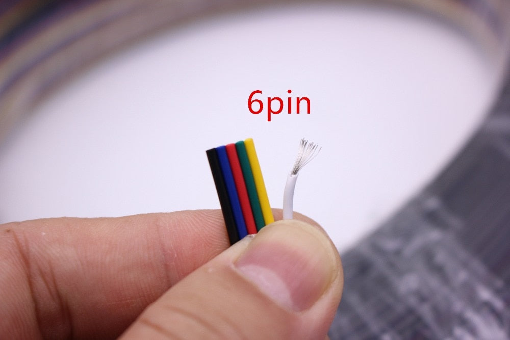 2pin 3pin 4pin 5pin 6pin 22AWG Led Connect LED RGB wire Cable For WS2812 WS2811 RGB RGBW RGB CCT 5050 3528 LED Strip