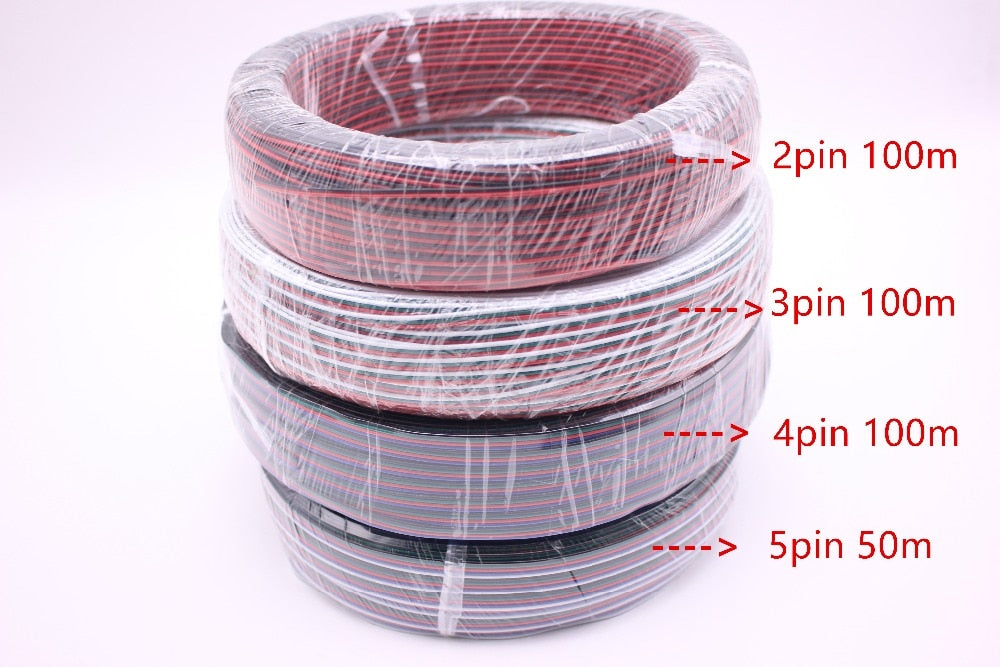 2pin 3pin 4pin 5pin 6pin 22AWG Led Connect LED RGB wire Cable For WS2812 WS2811 RGB RGBW RGB CCT 5050 3528 LED Strip
