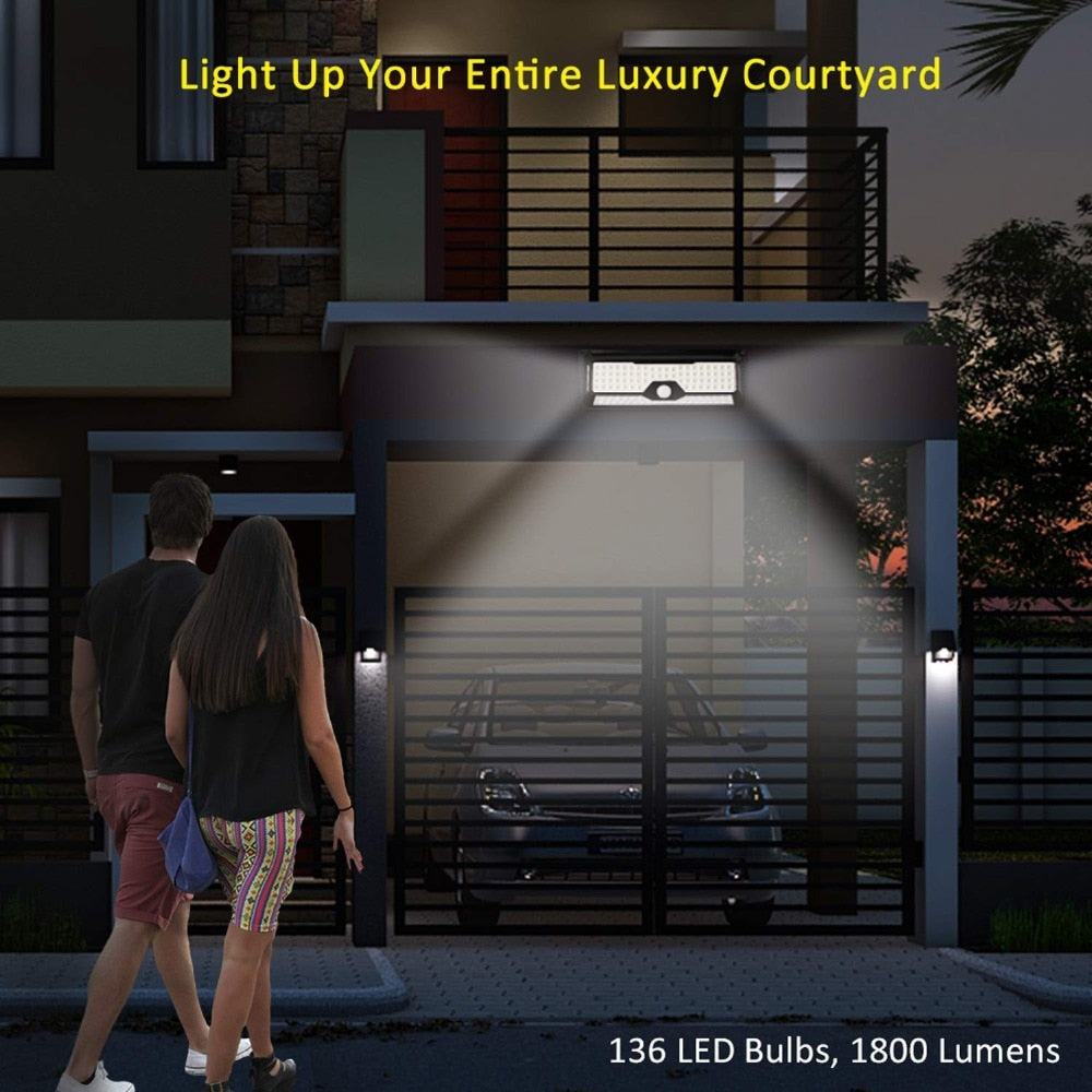 LED Street lights Waterproof Solar Power PIR Motion Sensor Wall light Outdoor lighting Ground Garden Lamp Path Home Yard