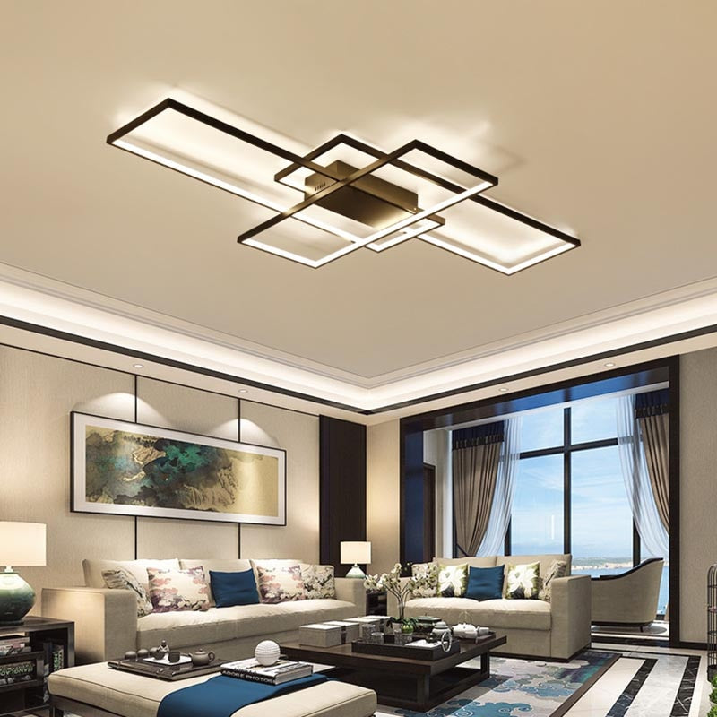 Black/White LED Ceiling Chandelier For Living Study Room Bedroom Aluminum Modern Led Ceiling Chandelier