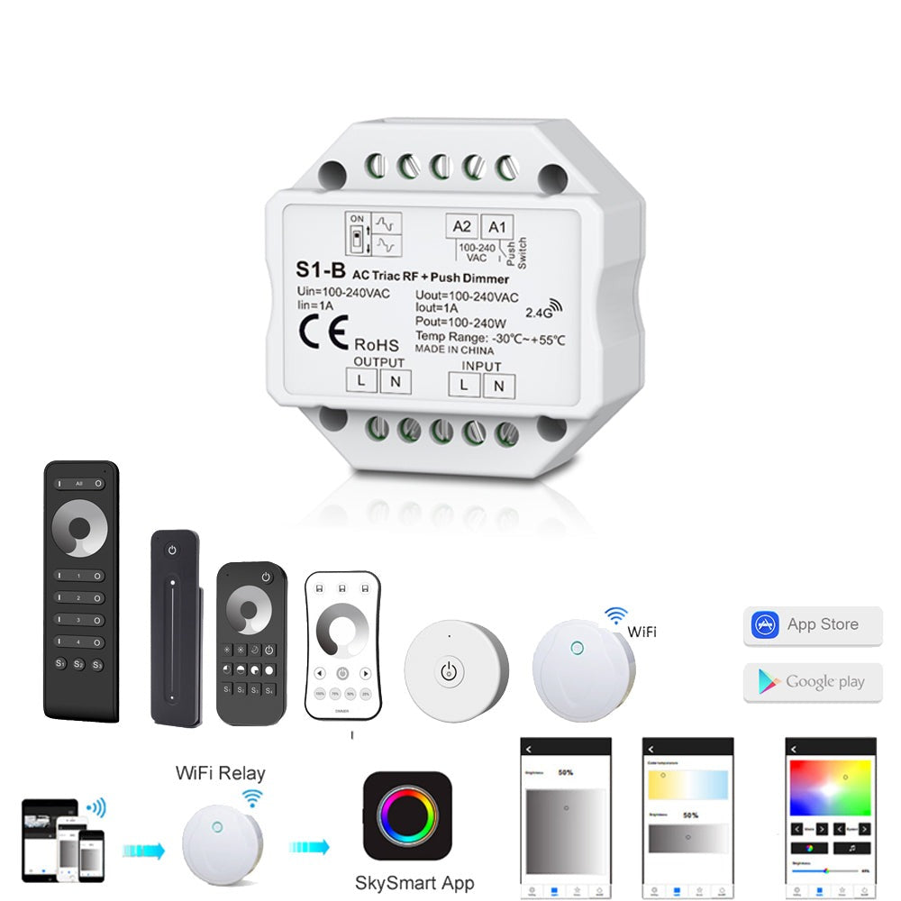 LED Dimmer Switch Triac AC 220V 230V 110V 2.4G Wireless RF Remote Dimm -  LED Lights For Sale : Affordable LED Solutions : Wholesale Prices