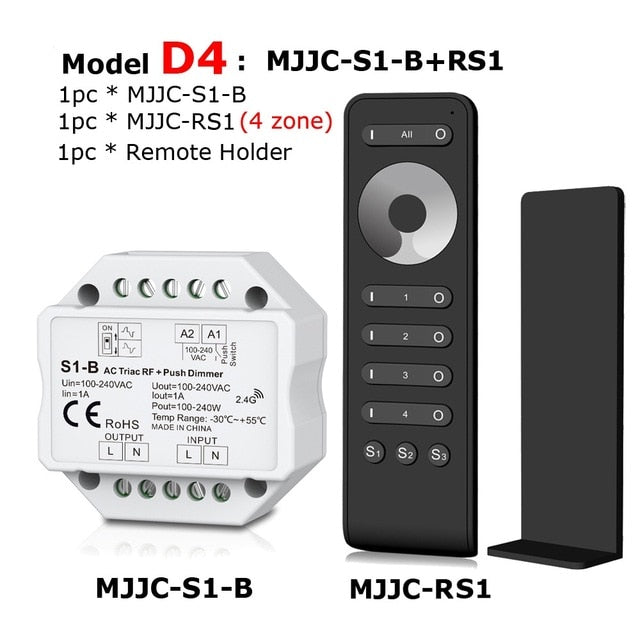 LED Dimmer Switch Triac AC 220V 230V 110V 2.4G Wireless RF Remote Dimmable Push Switch Smart Wifi Dimmer for LED Bulb Light Lamp