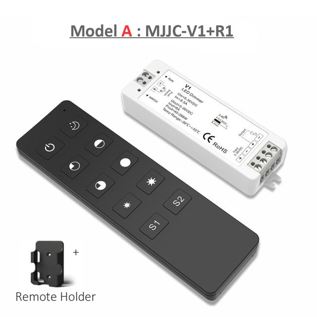LED Dimmer Switch 12V 24V PWM 2.4G LED Touch RF Wireless Remote 5V 36V Smart Wifi Dimmer Controller for Single Color LED Strip