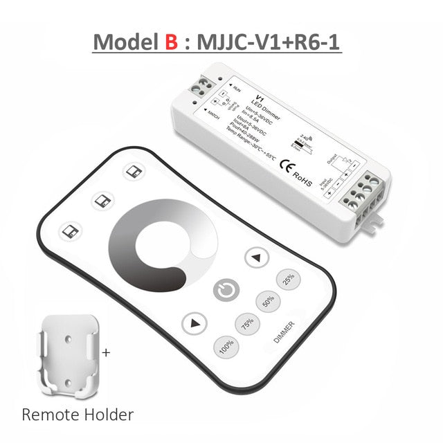 LED Dimmer Switch 12V 24V PWM 2.4G LED Touch RF Wireless Remote 5V 36V Smart Wifi Dimmer Controller for Single Color LED Strip