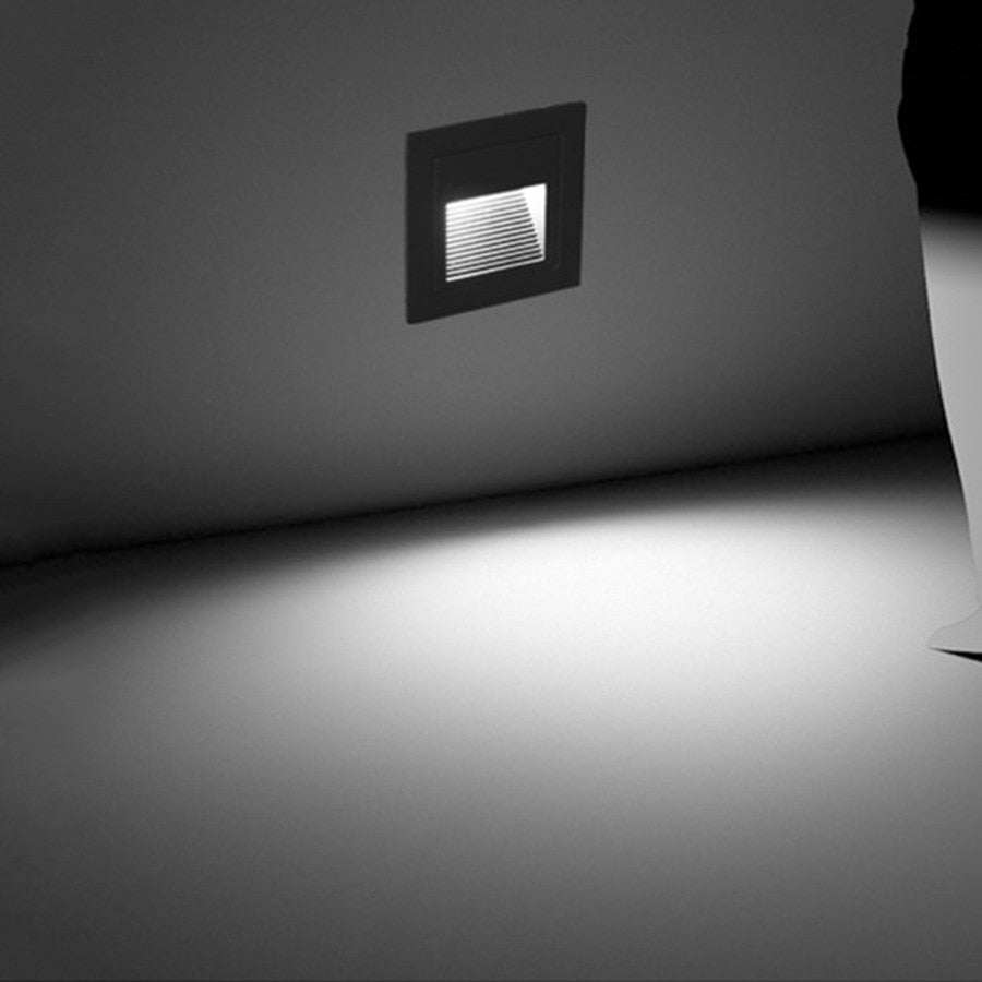 LED Recessed Stair Step Light Outdoor Floor Stair Deck Underground Spotlight Led Footlight Embedded Corner Lamp
